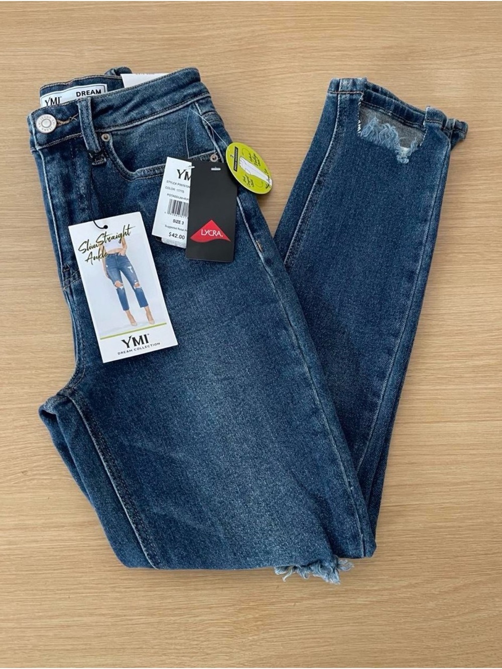 YMI Dark Blue Cropped Slim Straight Jeans